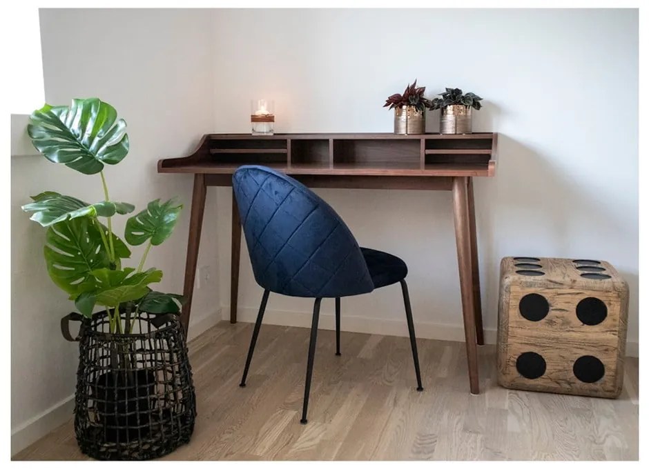Scaune de dining din catifea albastru-auriu 2 buc. Geneve – House Nordic