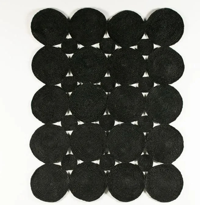 Covor elegant din iuta, realizat manual, DOON 176x220cm, negru 80911/00 TN