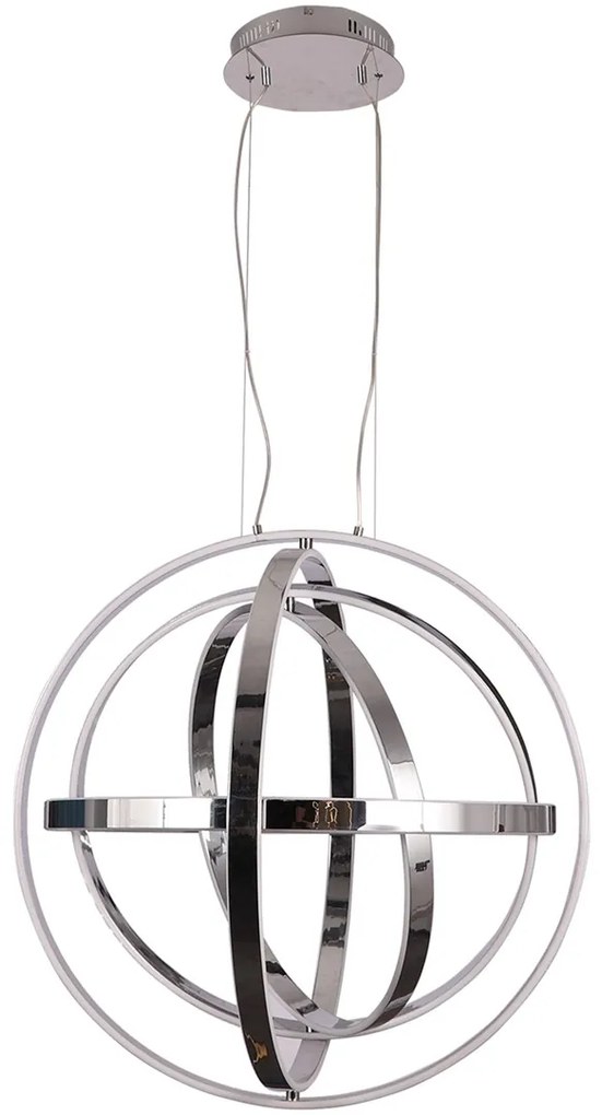 Lustra LED suspendata design modern COPERNICUS crom, 85cm