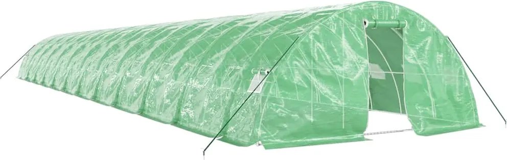 vidaXL Seră cu cadru din oțel, verde, 120 m², 24x5x2,3 m