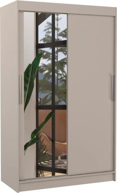 Dulap cu uși glisante BARIO – cu oglindă – 120x58x200 cm – Cașmir