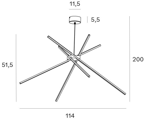 Lustră LED pe cablu MAXLIGHT P0457 SPIDER LED/33W/230V auriu