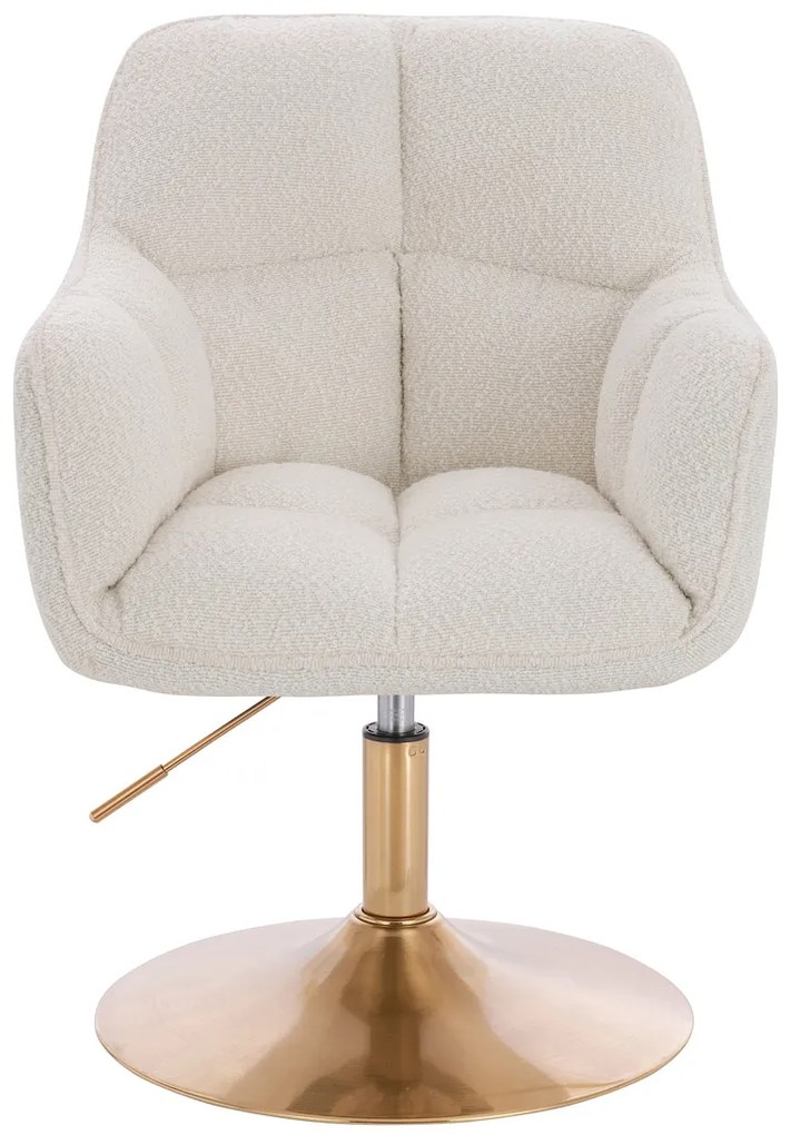 HR550N Scaun Crem Boucle cu Bază Aurie