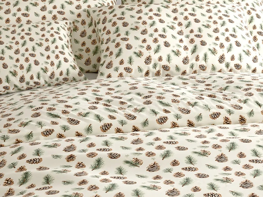 Lenjerie de pat din bumbac PINE CONES colorata Dimensiune lenjerie de pat: 2 buc 70 x 90 cm | 200 x 220 cm