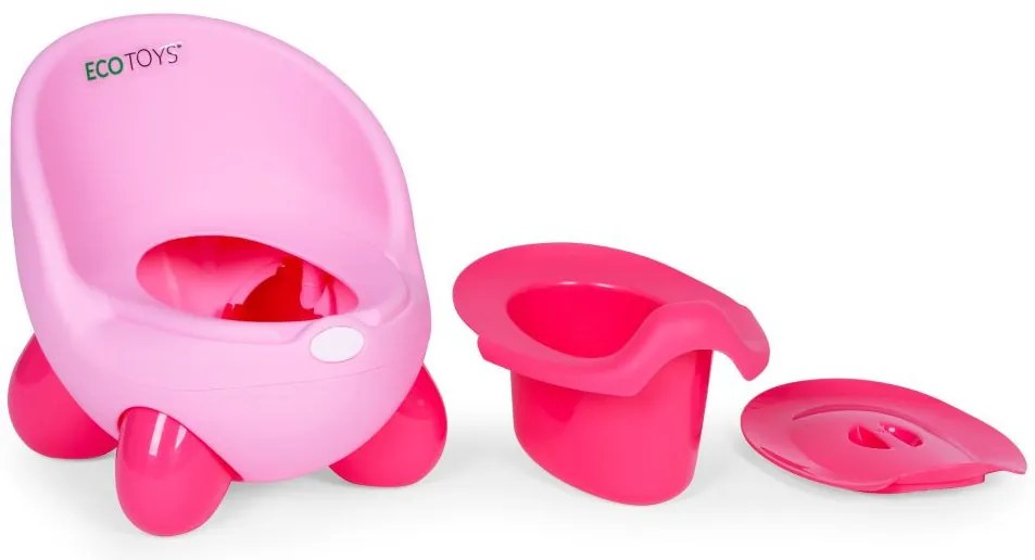 Ghiveci cu inserție detașabilă, picioare anti-alunecare roz