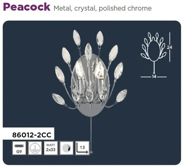 Aplica de perete eleganta design modern Peacock 2L
