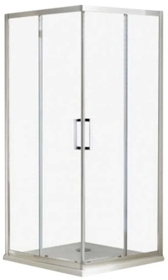Cabină de duș cu ușă glisantă pătrată Apollo cu înveliș Easy Clean, fără cădiță de duș
