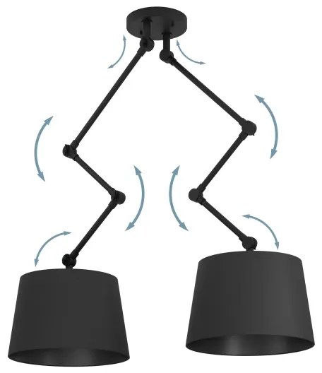 Lustră pe tijă Eglo 390113 PISTUNIO 2xE27/40W/230V negru