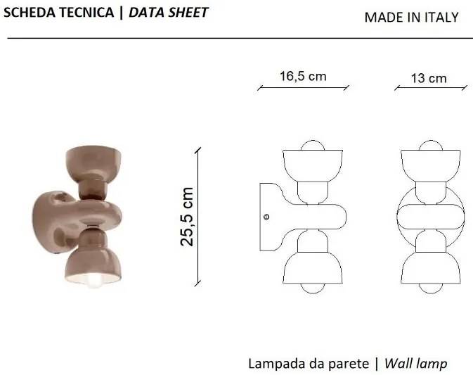 Aplica de perete din ceramica design italian realizata manual BERIMBAU