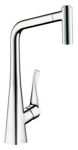 Baterie bucatarie cu dus extractibil Hansgrohe Metris M71 320 inox 2 functii