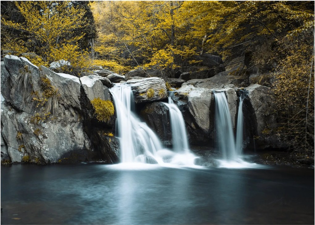 Tablou pe sticlă - Cascade, Lushan, China (70x50 cm)