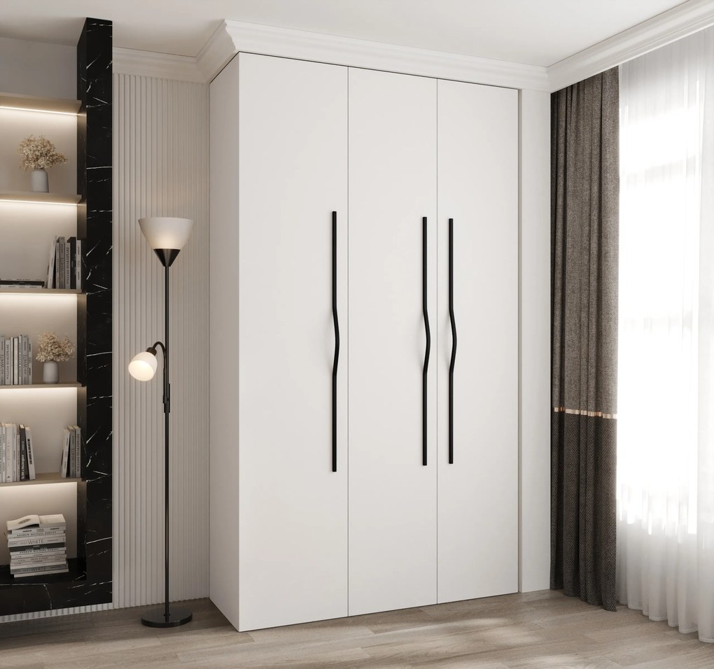 Dulap de haine 140 cm Carmela 50-2 (alb + Negru). 1126737