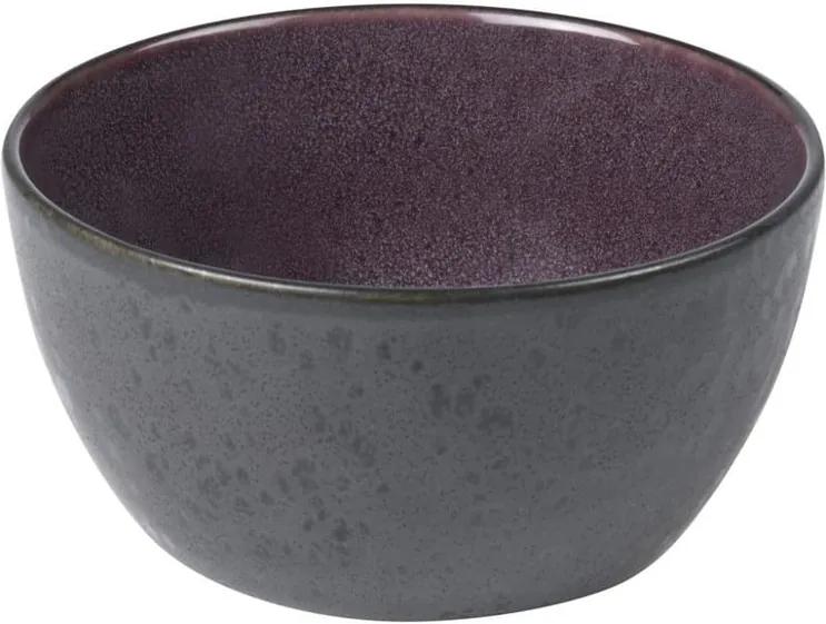 Bol din ceramică și glazură interioară mov Bitz Mensa, diametru 12 cm, negru