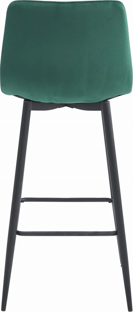 OFERTA Scaun de bar verde inchis NADO VELVET cu picioare negre Calitatea a II-a