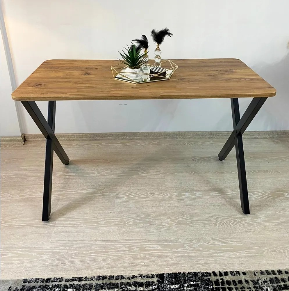 Masa bucatarie texturata, nuc-negru,120x70x75 cm,60124