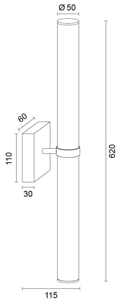 Aplica baie LED, Protectie IP44 otel nickel, sticla BATUMI 8928