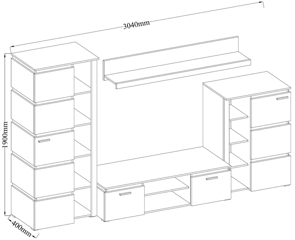 Zondo Mobilier living Fabian DA01 (Stejar artisan + matera). 1004894