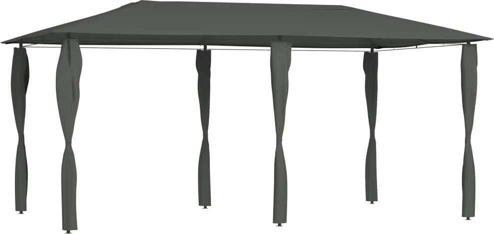 vidaXL Pavilion cu huse pentru stâlpi, antracit 2,98x5,3x2,59m 160g/m²