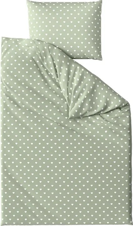 Lenjerie de pat din bumbac SAGHEARTS POLY verde Dimensiune lenjerie de pat: 70 x 90 cm | 140 x 200 cm