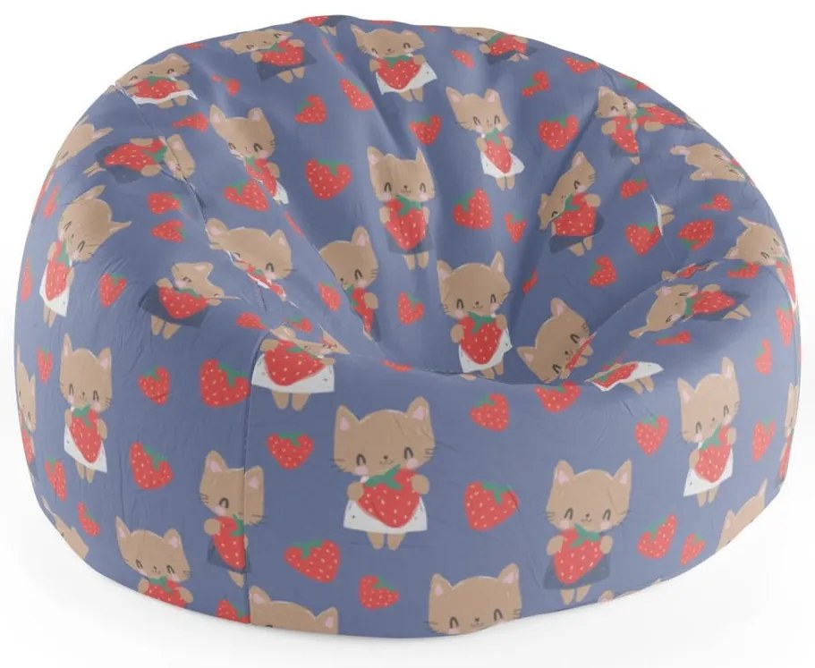 Sac de șezut Cocoon pisicuțe cu căpșuni, colorat