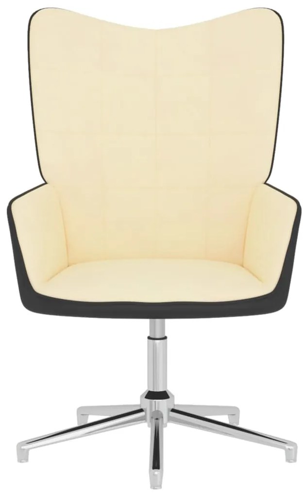 327862 vidaXL Scaun de relaxare, alb crem, catifea și PVC