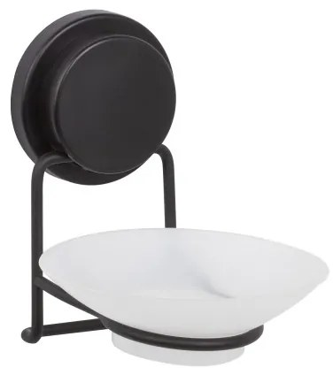 Sapuniera autoadeziva de perete Metalife MGS-713, 8x12x17 cm, Negru