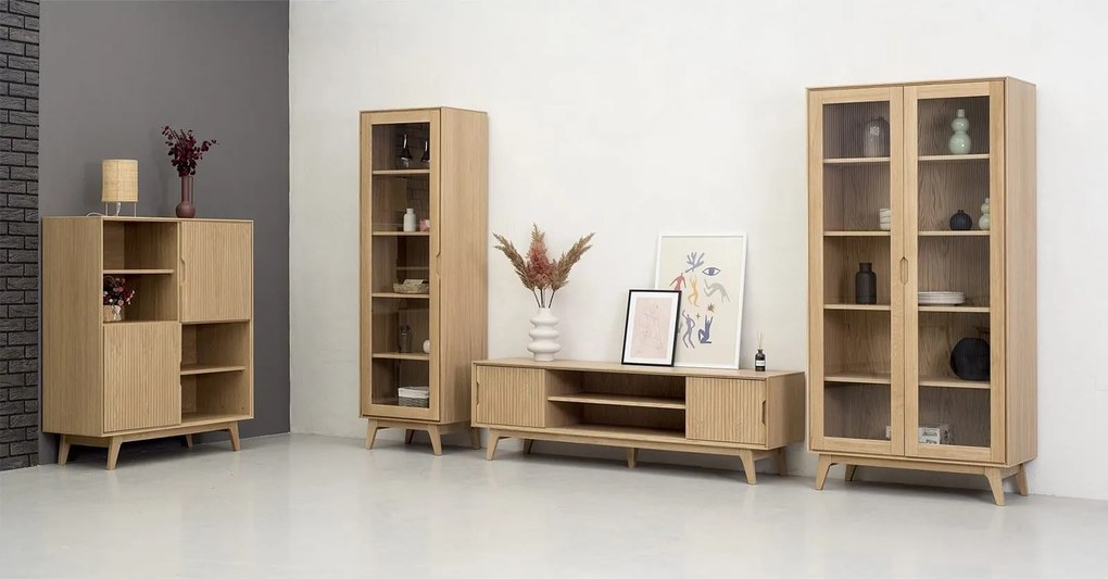 Etajera lemn masiv Brooklyn Dubla, 100 × 45 × 198 cm