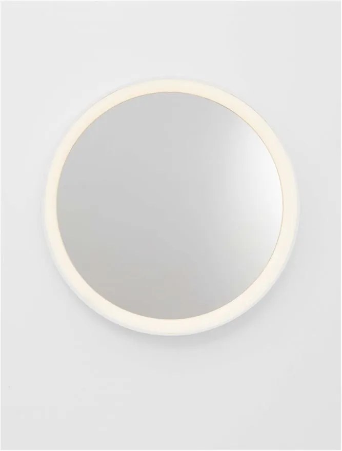 Oglinda cu iluminat LED design circular ONAR alba