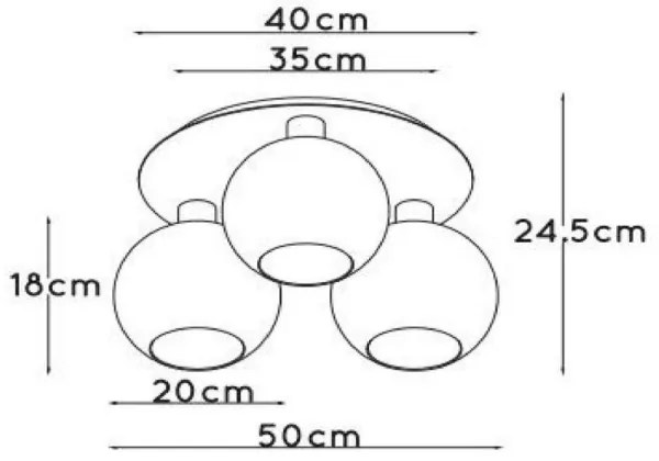 Plafonieră Lucide 74114/03/30 MARIUS 3xE27/40W/230V negru