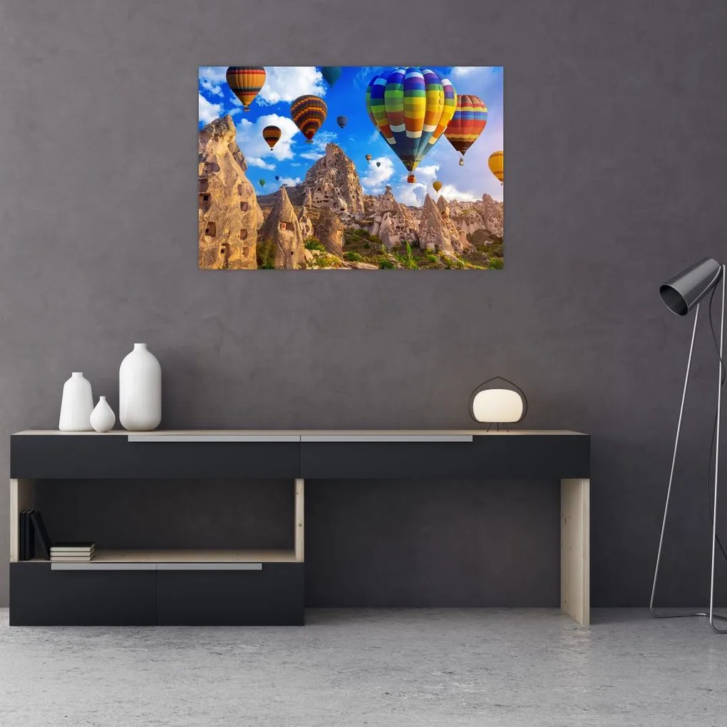 Tablou - Baloane cu aer cald, Cappadocia, Turcia. (90x60 cm)