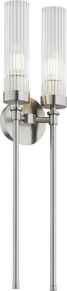 Aplica de perete stil elegant PRESTON 2 nickel/sticla clara
