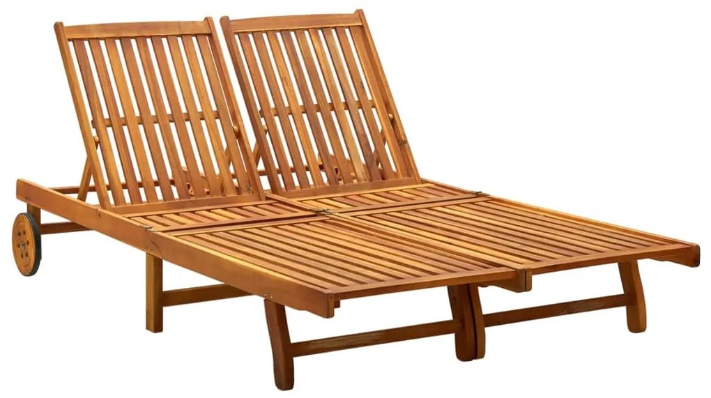 vidaXL Șezlong, 2 persoane, lemn masiv de acacia