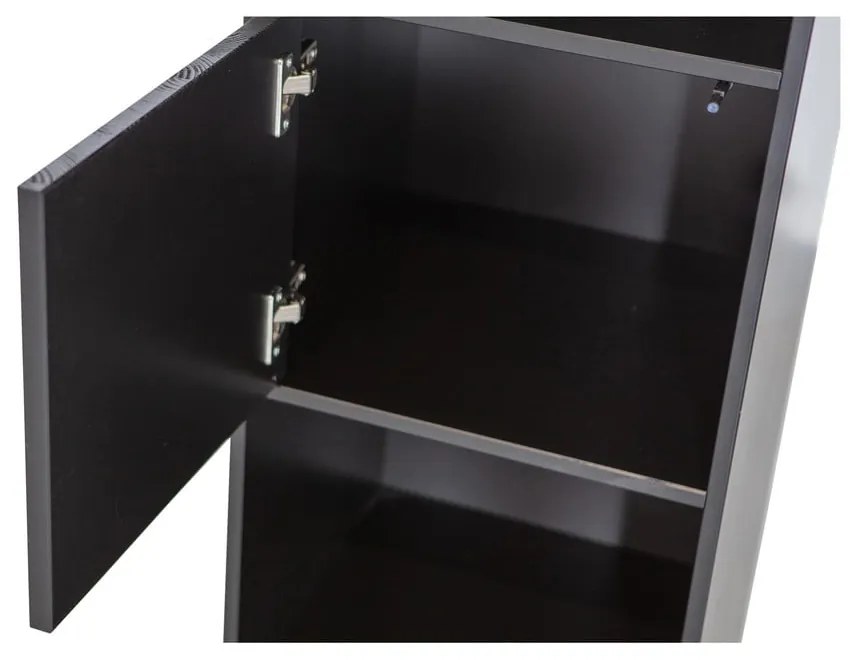 Bibliotecă modulară neagră din lemn masiv de pin 40x210 cm Finca – WOOOD