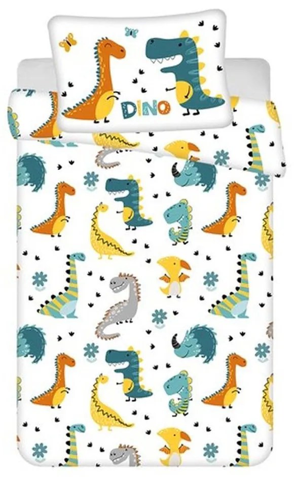 Dinozaur Roaring Colors lenjerie de pat pentru copii 100×135cm, 40×60 cm