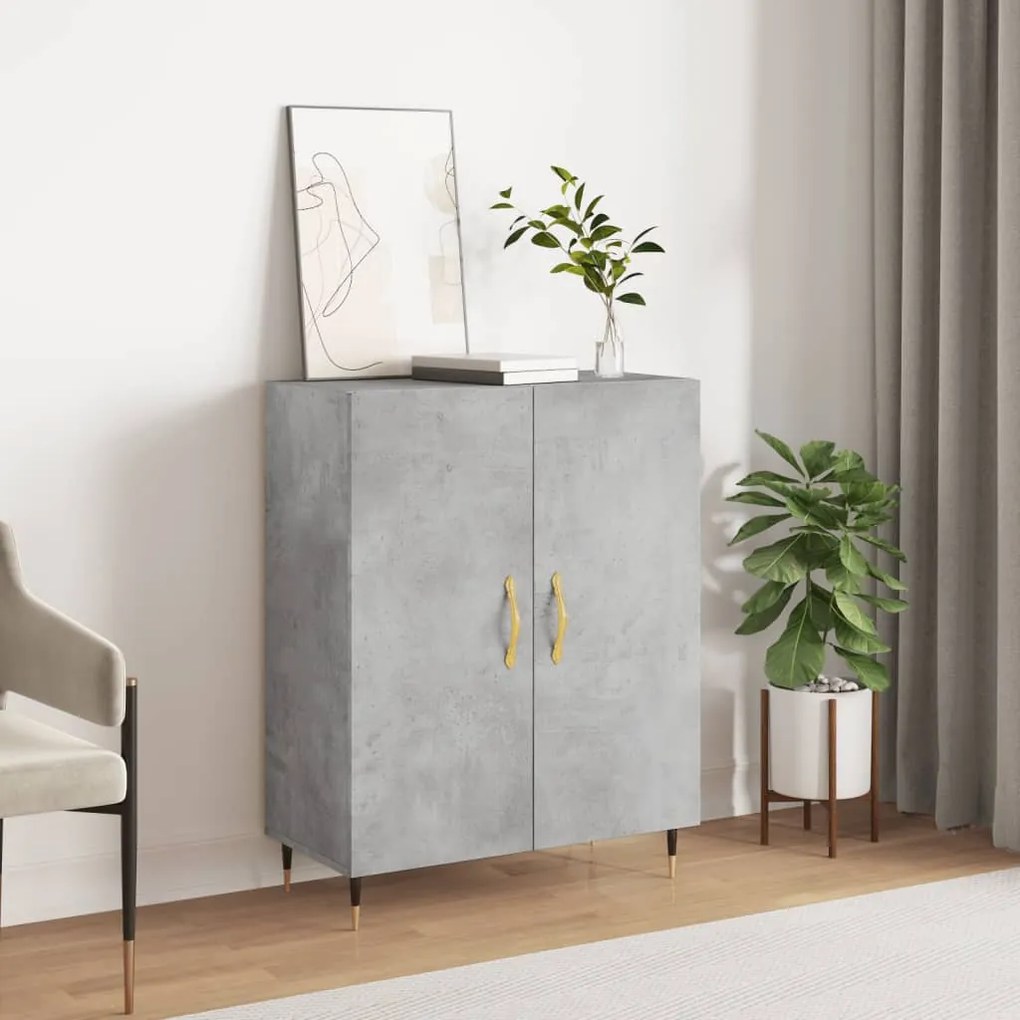 827704 vidaXL Dulap, gri beton, 69,5x34x90 cm, lemn compozit