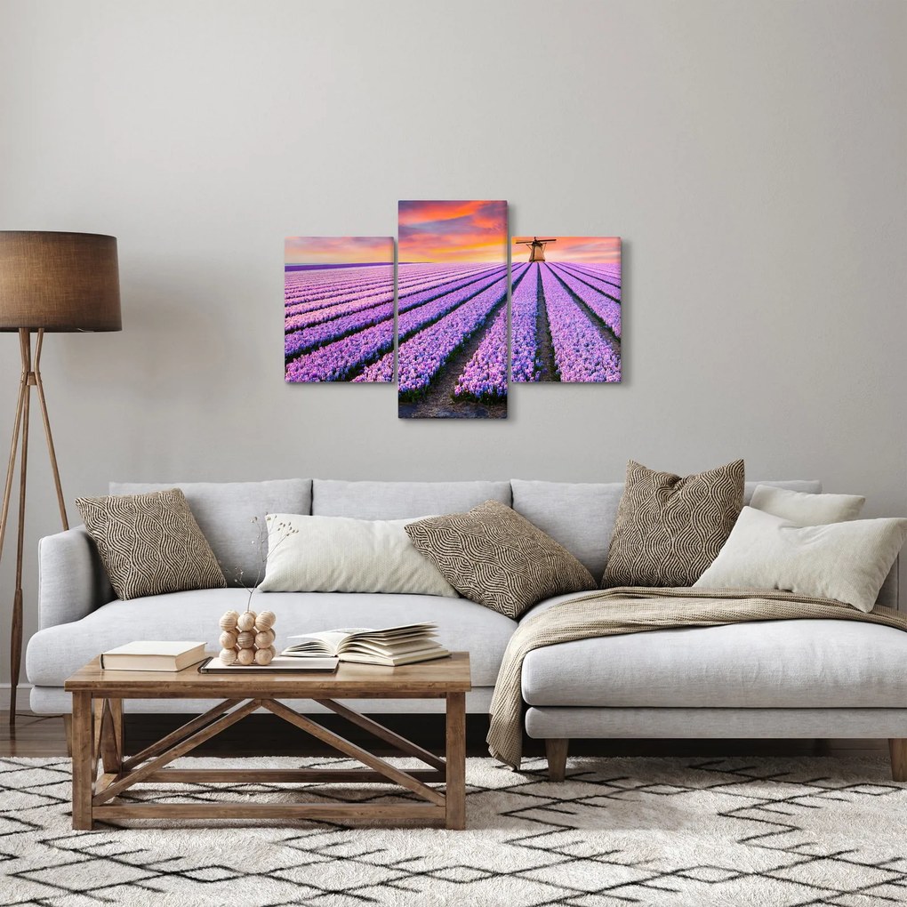 Tablou - ferma cu flori (90x60 cm)