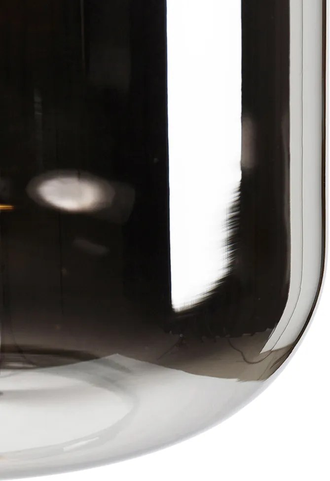 Lampa de podea neagră cu auriu și sticlă fumurie, inclusiv PUCC - Zuzanna