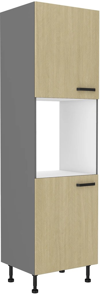 Dulap bucătărie pentru alimente pentru cuptor Scarmi 60 DP 215 2F (Antracit + Herringbone scandi). 1049765
