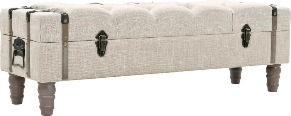 vidaXL Bancă de depozitare, lemn masiv și oțel, 111 x 34 x 37 cm