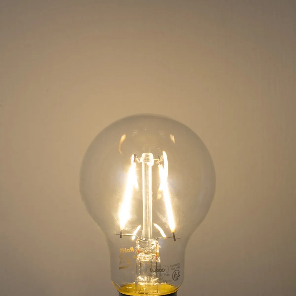 Set de 5 becuri LED E27 A60 transparente 3W 320 lm 2700K