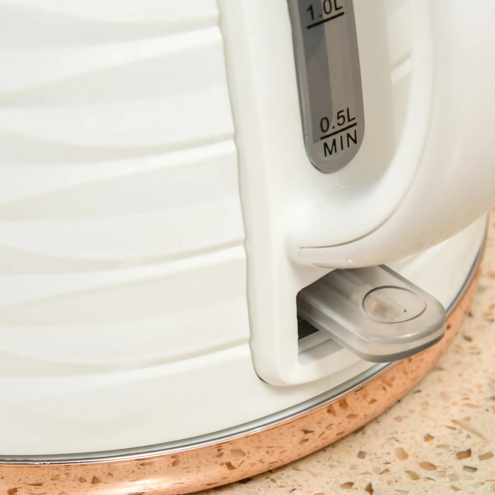 HOMCOM Fierbător electric, 1,7L, 2,2kW, funcție de fierbere rapidă cu filtru anti-calcar detașabil și lavabil | Aosom Romania