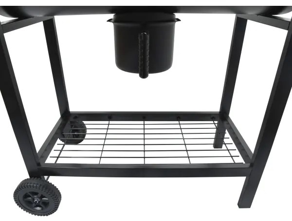 Grătar cu cărbuni, negru/lemn