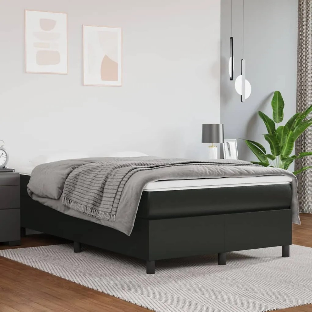 3121035 vidaXL Cadru de pat box spring, negru, 120x200 cm, piele ecologică