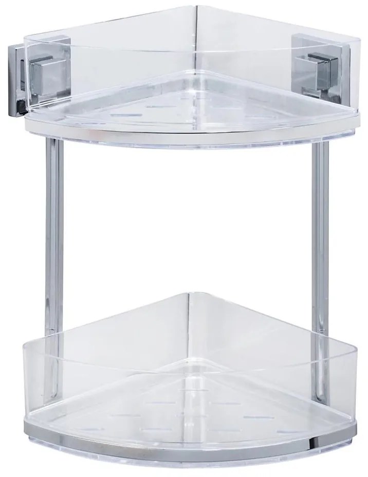 WENKO 22690100 - Raft de colț VACUUM-LOC QUADRO ED, 28 x 32,5 cm, argintiu/crom lucios