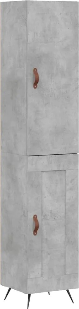 vidaXL Dulap înalt, gri beton, 34,5x34x180 cm, lemn prelucrat