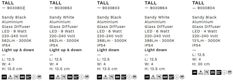 Aplica LED iluminat exterior modern IP54 TALL alb