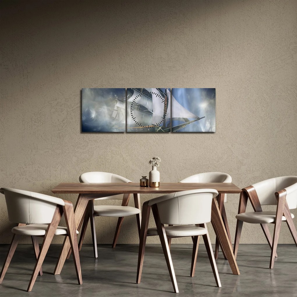 Tablou - Corabia fantomelor (cu ceas) (90x30 cm)