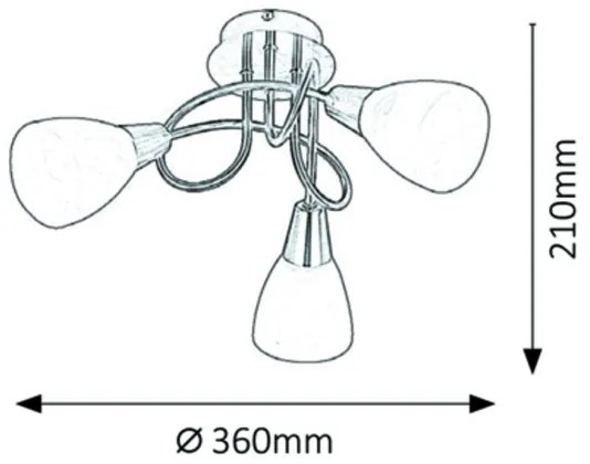 Rabalux 5533 - Lustră aplicată JENNA 3xE14/40W/230V alamă