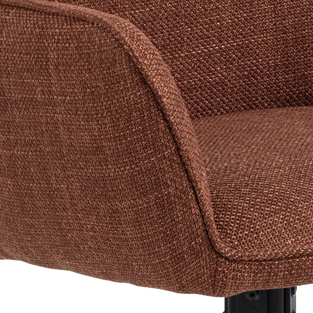 MAZZONI EXPORT YUNI Teracotă (material Basel 44) - SCAUN MODERN PIVOTANT TAPIȚAT PENTRU SALON/SUFRAGERIE/BIROU LOFT