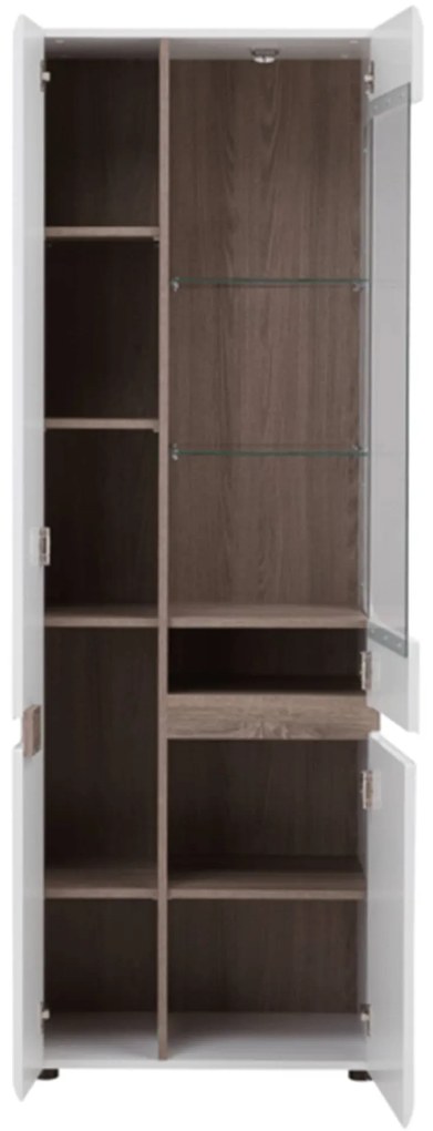 Vitrină Lymoted (alb + stejar sonoma închis trufă) . 1064008